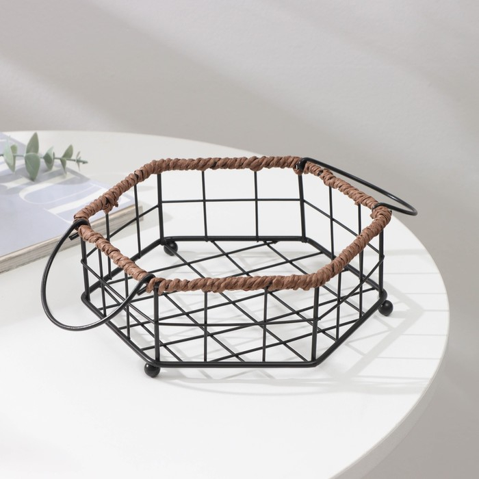 Корзинка универсальная Доляна, 17,5&times;20&times;7,5 см, цвет чёрный