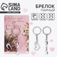 Брелок для ключей парный, &laquo;Любить тебя я буду вечно&raquo;, металл, 9 х 14 см