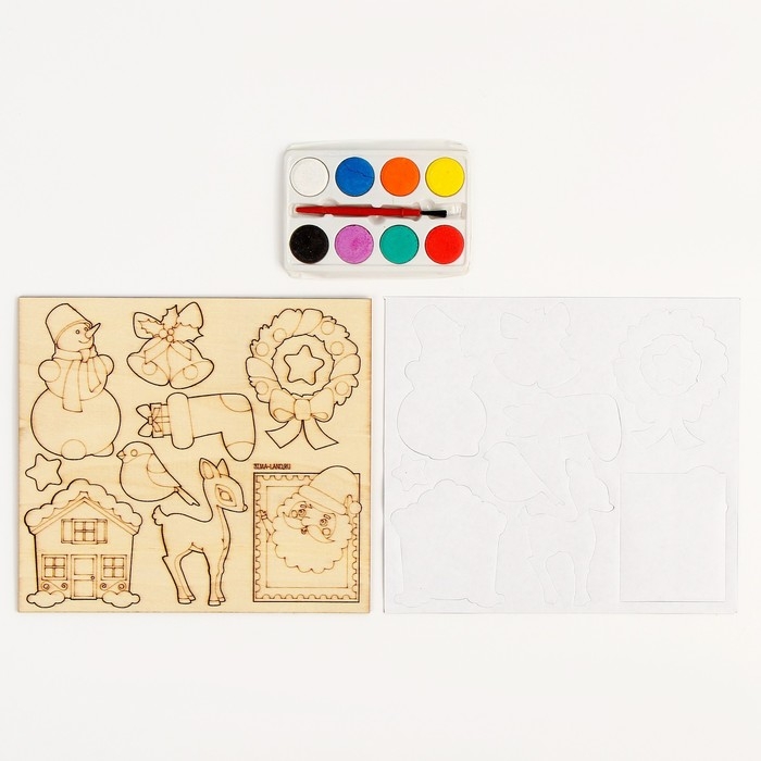 Новогодняя роспись по дереву. Магнитный набор &laquo;Новый год&raquo;