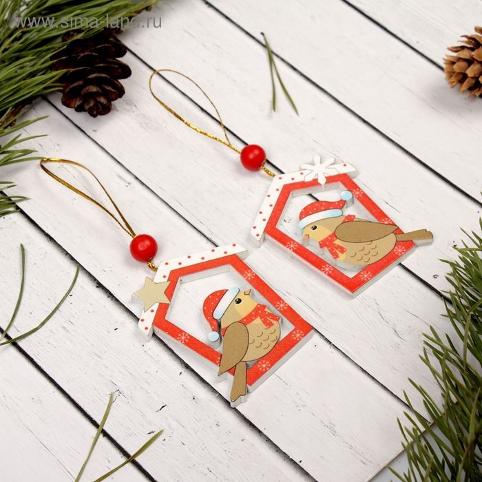 Подвеска новогодняя «Птичка у кормушки», МИКС Подвеска новогодняя «Птичка у кормушки», МИКС