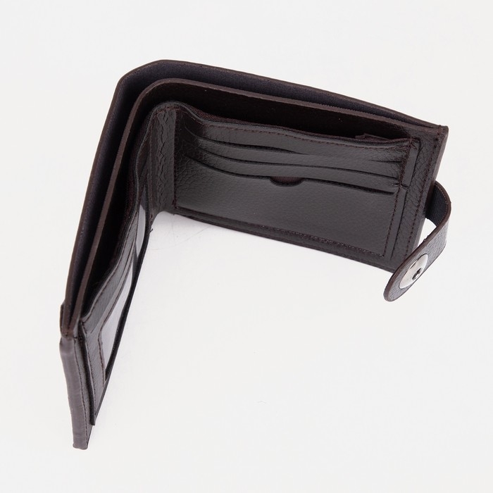 Портмоне мужское на магните, отдел для купюр, для карт, для монет, цвет коричневый Портмоне мужское на магните, отдел для купюр, для карт, для монет, цвет коричневый