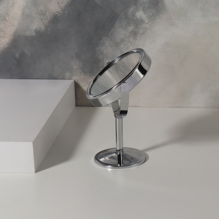 Зеркало на ножке «Круг», двустороннее, с увеличением, d зеркальной поверхности 7,7 см, цвет серебристый Зеркало на ножке «Круг», двустороннее, с увеличением, d зеркальной поверхности 7,7 см, цвет серебристый