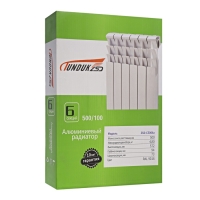 Радиатор алюминиевый TUNDUK 500 x 96 мм, 6 секций