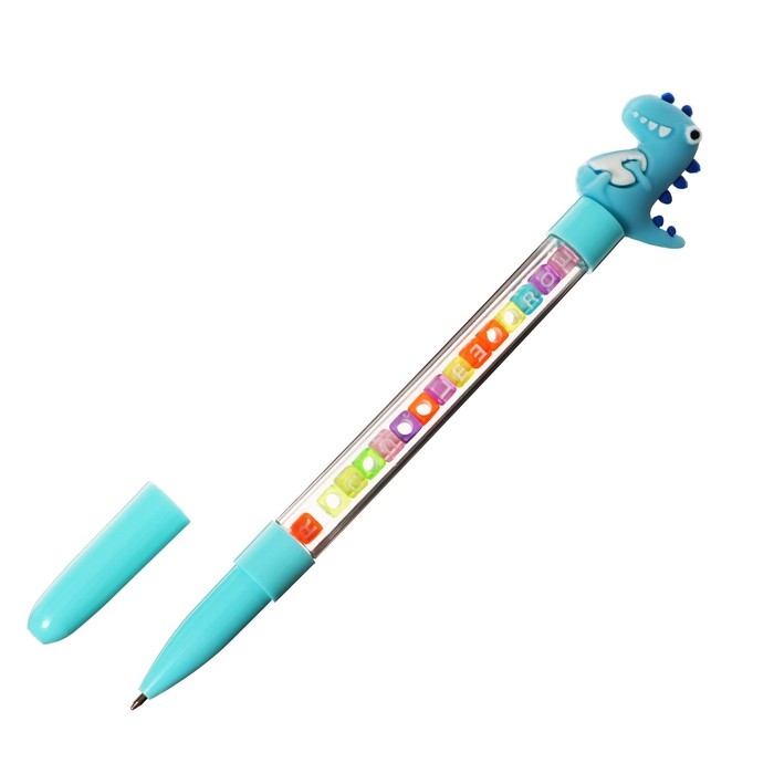 Ручка гелевая- прикол, с кубиками, Ручка гелевая- прикол, с кубиками, "Дракон", МИКС