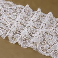Кружевная эластичная ткань, 175 мм &times; 23 &plusmn; 1 м, цвет белый