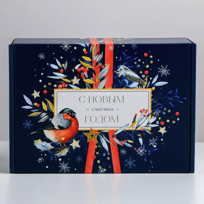 Коробка подарочная новогодняя складная &laquo;Теплоты&raquo;, 30,7 х 22 х 9,5 см, Новый год