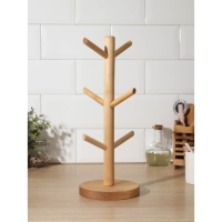 Подставка для кружек Adelica, основа d=13&times;1,8 см, высота 34 см, вешалка 6,5 см, берёза