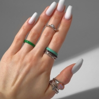 Кольцо набор 8 штук &laquo;Мечта&raquo; сердце, цветной с серебром, размер МИКС