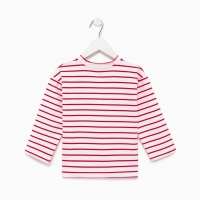 Лонгслив детский в полоску KAFTAN, размер 36 (134-140 см), цвет белый/красный Лонгслив детский в полоску KAFTAN, размер 36 (134-140 см), цвет белый/красный