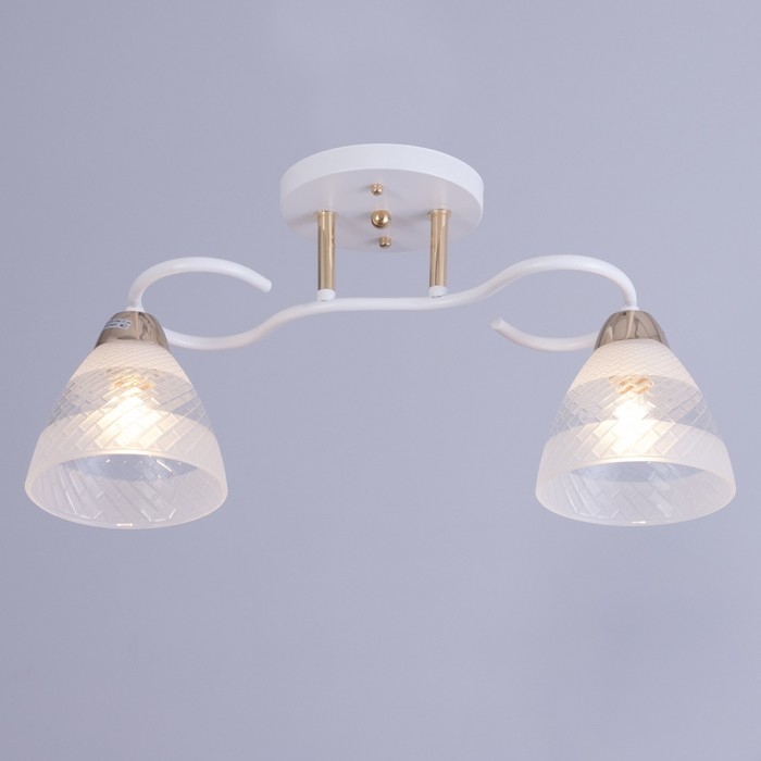 Люстра "Линда" 2х60Вт Е27 Белый, золото 47х16х23см