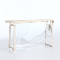 Набор косметичек 2 в 1 на молниях, цвет молочный Набор косметичек 2 в 1 на молниях, цвет молочный