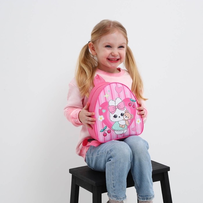 Рюкзак детский для девочки &laquo;Милота&raquo;, 23 х 5 см см, отдел на молнии, цвет красный
