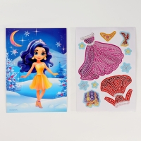 Новый год! Алмазная мозаика с частичным заполнением для детей. Наряди персонажа &laquo;Снежная красавица&raquo;