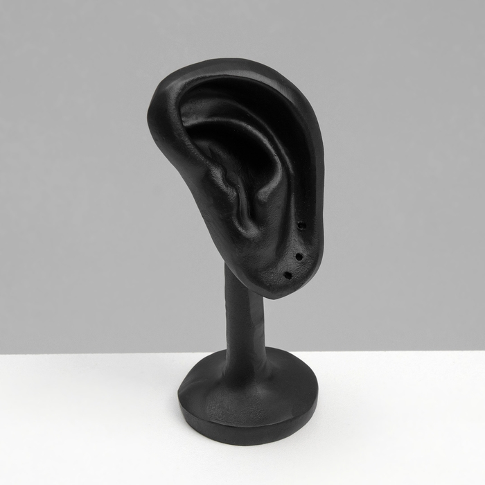 Подставка под серьги &laquo;Ухо&raquo; 4,2&times;3&times;11, 3 отверстия, цвет чёрный