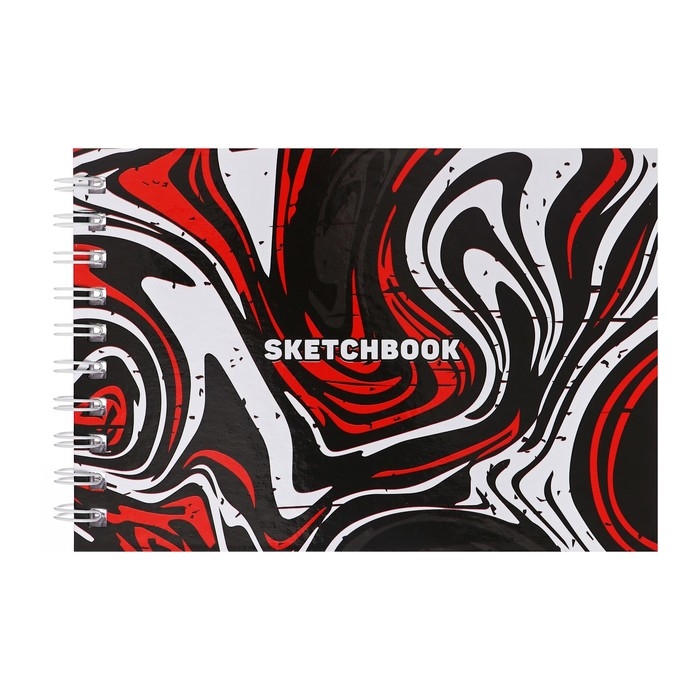 Скетчбук А5, 80 листов на гребне по короткой стороне "Гипноз", твёрдая обложка, блок 100 г/м&sup2;