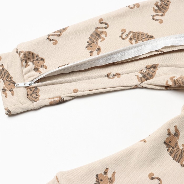 Комбинезон детский (3 шт.), цвет бежевый/зелёный/белый, рост 86 см