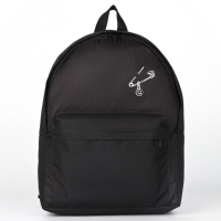 Рюкзак школьный текстильный &laquo;Булавка&raquo;, с карманом, 27х11х37, цвет чёрный