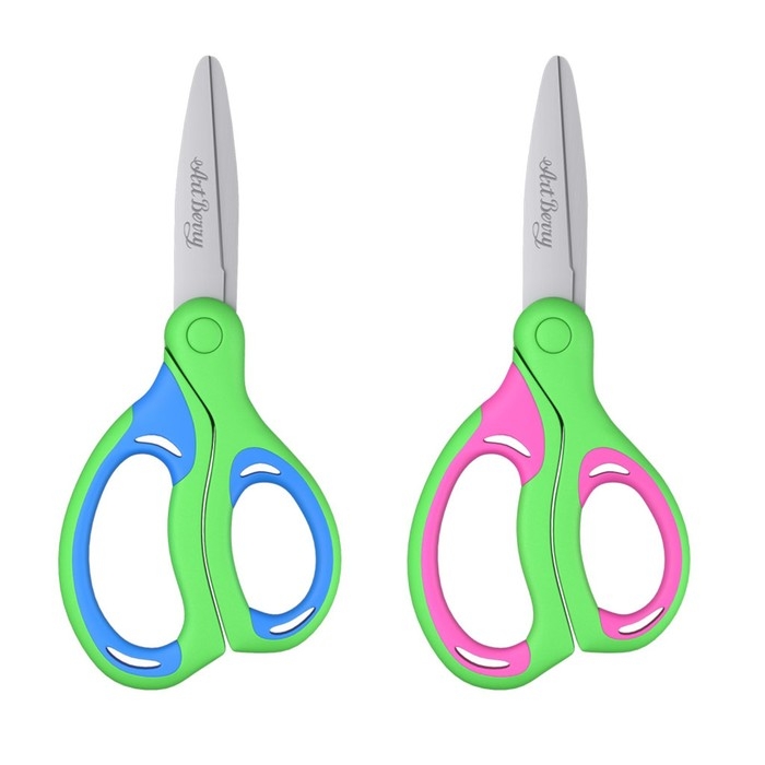 Ножницы детские 15 см, ErichKrause Combi, ручки с резиновыми вставками, с закруглёнными концами лезвий, МИКС