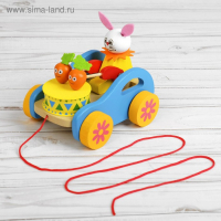 Каталка &laquo;Животные с барабанами&raquo; на верёвке, МИКС