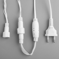 Гирлянда &laquo;Нить&raquo; 10 м, IP44, УМС, белая нить, 100 LED, свечение красное, 220 В