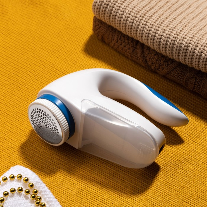 Машинка для удаления катышков Luazon LUK-14, 3 Вт, от АКБ, бело-голубой Машинка для удаления катышков Luazon LUK-14, 3 Вт, от АКБ, бело-голубой