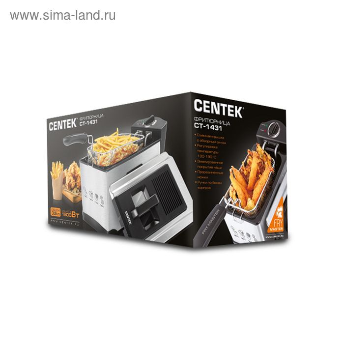 Фритюрница Centek CT-1431, 1800 Вт, 3.5 л, серебристая Фритюрница Centek CT-1431, 1800 Вт, 3.5 л, серебристая