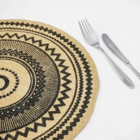 Салфетка сервировочная на стол Доляна &laquo;Африка&raquo;, 38&times;38 см, цвет чёрный