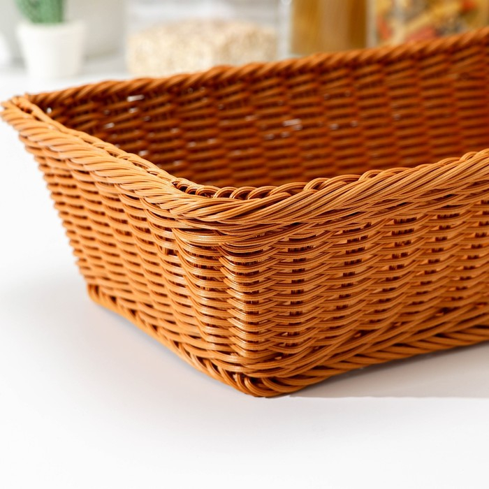 Корзина для продуктов Доляна, 40&times;25&times;10 см, цвет коричневый