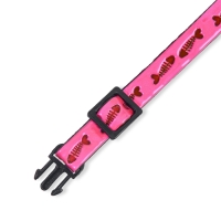 Ошейник кошачий со светоотражающим покрытием "Рыбки", 30 х 1 см, розовый