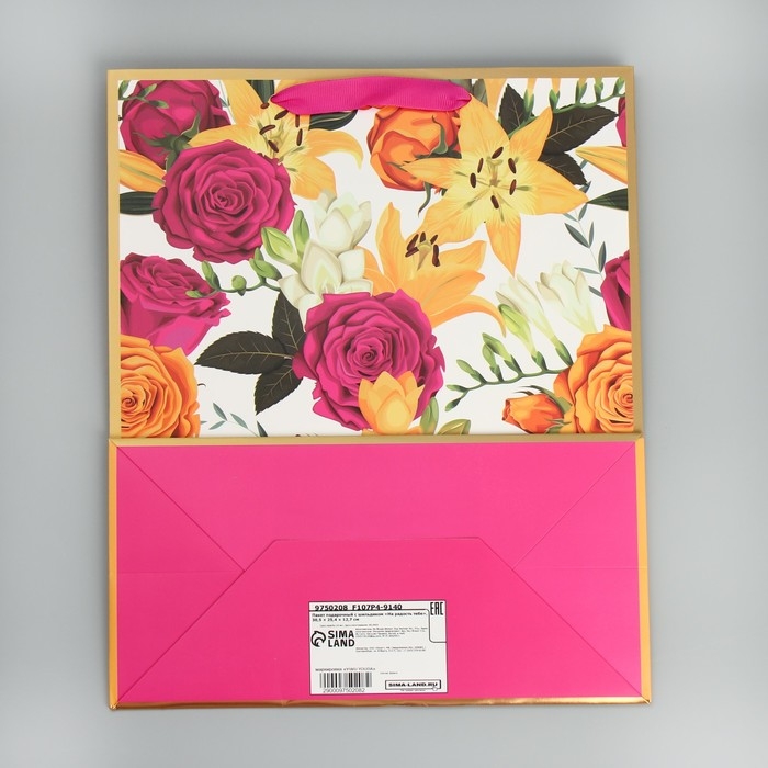 Пакет подарочный с шильдиком, упаковка, &laquo;На радость тебе&raquo;, 30.5 х 25 х 12.5 см