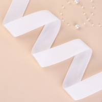 Лента бархатная, 25 мм, 18 &plusmn; 1 м, цвет белый №01