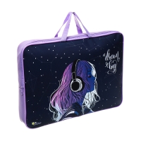 Папка для чертежей и рисунков А3, 470 х 350 х 75 мм, с ручками, текстильная, ПМД 3-20-4 "Девочка в наушниках" 71720 Папка для чертежей и рисунков А3, 470 х 350 х 75 мм, с ручками, текстильная, ПМД 3-20-4 "Девочка в наушниках" 71720