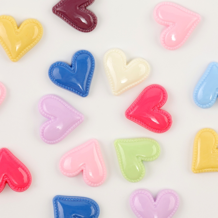 Кабошон «Сердце», набор 50 шт., размер 1 шт. — 1,5 × 1,5 × 0,2 см, цвет МИКС Кабошон «Сердце», набор 50 шт., размер 1 шт. — 1,5 × 1,5 × 0,2 см, цвет МИКС