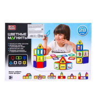 Конструктор магнитный &laquo;Цветные магниты&raquo;, 28 деталей