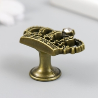 Ручка для шкатулки металл "Корона" страза, состаренная бронза 4,5х3,2х2,6 см Ручка для шкатулки металл "Корона" страза, состаренная бронза 4,5х3,2х2,6 см