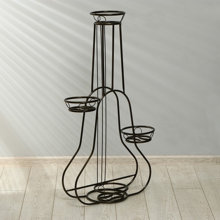 Подставка для цветов, напольная, на 4 горшка, d = 14 см, бронзовая, &laquo;Гитара&raquo;