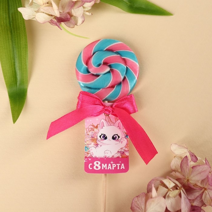 Леденец на палочке &laquo;8 марта&raquo;, вкус: грейпфтут-гуава, 15 г.