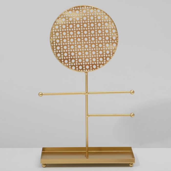 Подставка для украшений с местом для хранения &laquo;Круг ажурный&raquo;, 20&times;10&times;34,5 см, цвет золото