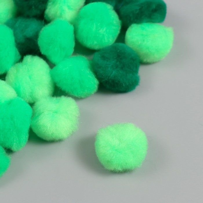 Декор для творчества "Помпончики. Зелёный лес" d=2,5 см набор 30 шт