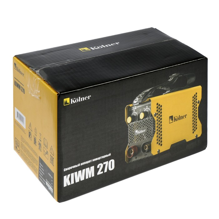 Сварочный аппарат инверторный Kolner KIWM 270, 270 А, 5 кВт, 20-270 А, d=1.6-5 мм, ПВ 80%