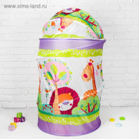 Корзина для игрушек на липучке большая "Джунгли" 60&times;60&times;80 см