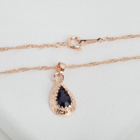 Гарнитур 3 предмета: серьги, кулон, кольцо безразмерное «Эдель» капля, цвет тёмно-синий в золоте, 45 см Гарнитур 3 предмета: серьги, кулон, кольцо безразмерное «Эдель» капля, цвет тёмно-синий в золоте, 45 см