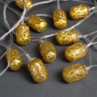 Гирлянда &laquo;Нить&raquo; 4 м с насадками &laquo;Фонарик&raquo;, IP20, прозрачная нить, 20 LED, свечение тёплое белое, 8 режимов, 220 В