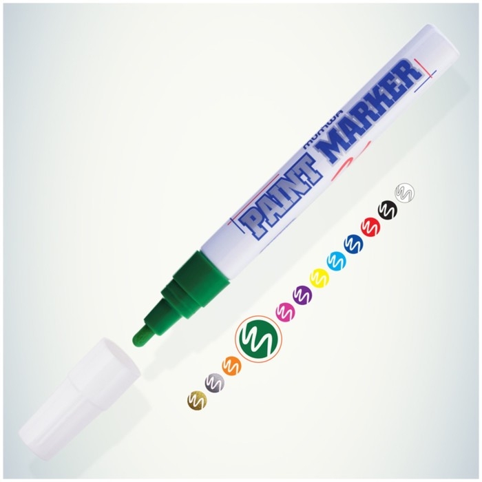 Маркер-краска (лаковый) MunHwa, 4.0 мм, зеленая нитро-основа Маркер-краска (лаковый) MunHwa, 4.0 мм, зеленая нитро-основа