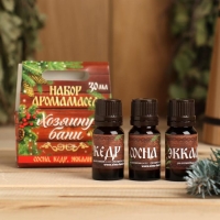 Набор эфирных масел 3 шт по 10 мл "Хозяинку бани!", сосна, кедр, эвкалипт Набор эфирных масел 3 шт по 10 мл "Хозяинку бани!", сосна, кедр, эвкалипт