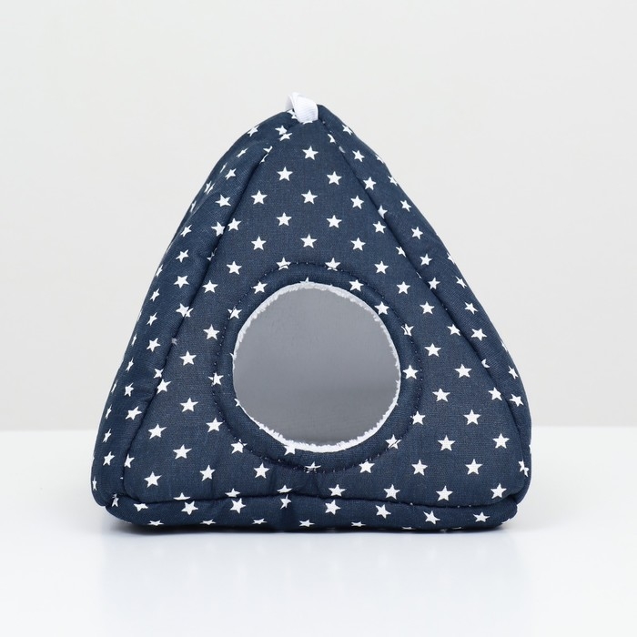 Домик Домик "Вигвам" для грызунов, 17*17*17 см, бязь, флис, звезды,