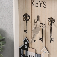 Крючки декоративные дерево "Ключи и домики" 20х30 см Крючки декоративные дерево "Ключи и домики" 20х30 см