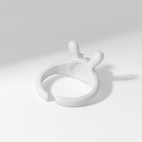 Кольцо &laquo;Монстрик&raquo; заяц с бантом, цвет белый, безразмерное