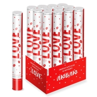 Пневмохлопушка Любовь, Поцелуи фольга, красный 40 см