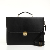 Сумка мужская деловая на клапане, цвет чёрный